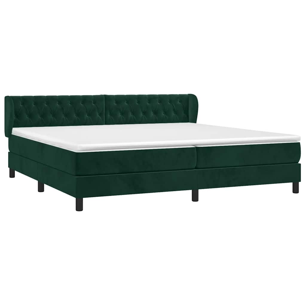 Sommier à lattes de lit et matelas Vert foncé 200x200cm Velours - XIOS