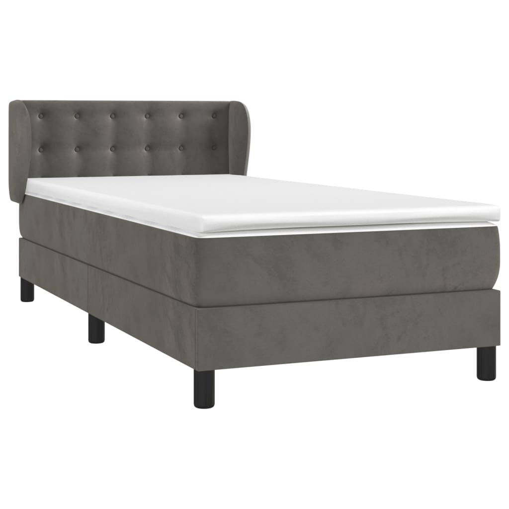 Sommier à lattes de lit et matelas Gris foncé 80x200 cm Velours - XIOS