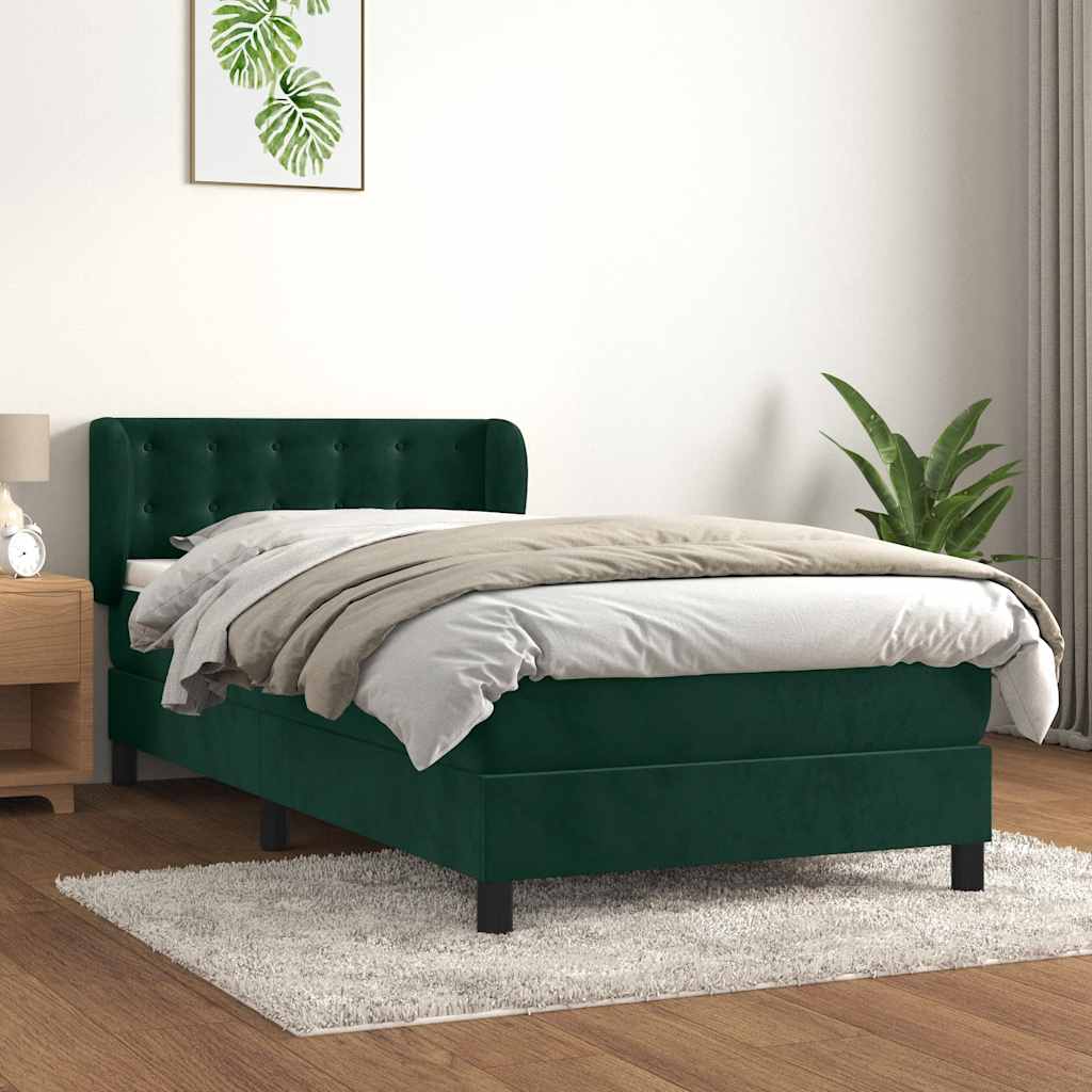 Sommier à lattes de lit et matelas Vert foncé 80x200 cm Velours - XIOS