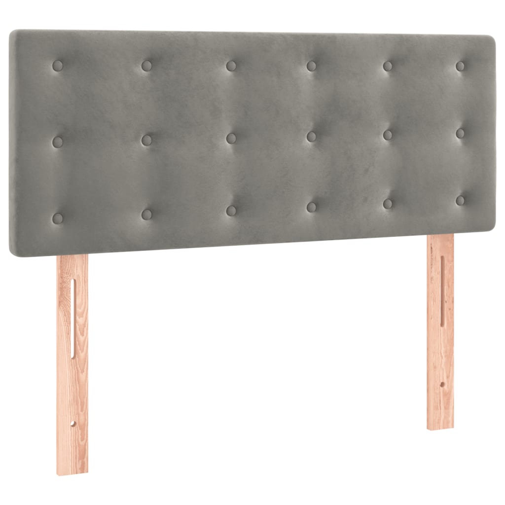 Sommier à lattes de lit et matelas Gris clair 90x190 cm Velours - XIOS