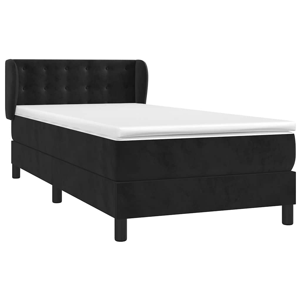 Sommier à lattes de lit avec matelas Noir 90x190 cm Velours - XIOS