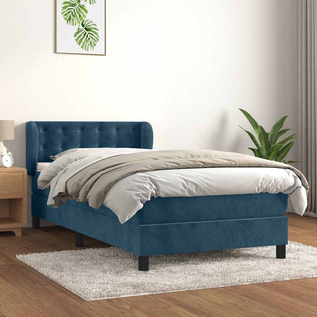 Sommier à lattes de lit avec matelas Bleu foncé 90x200 cm - XIOS