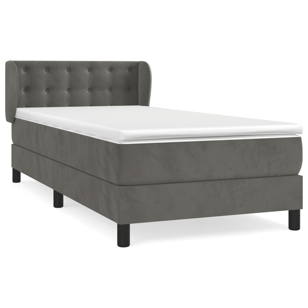 Sommier à lattes de lit avec matelas Gris foncé 100x200 cm - XIOS
