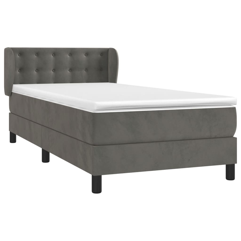 Sommier à lattes de lit avec matelas Gris foncé 100x200 cm - XIOS