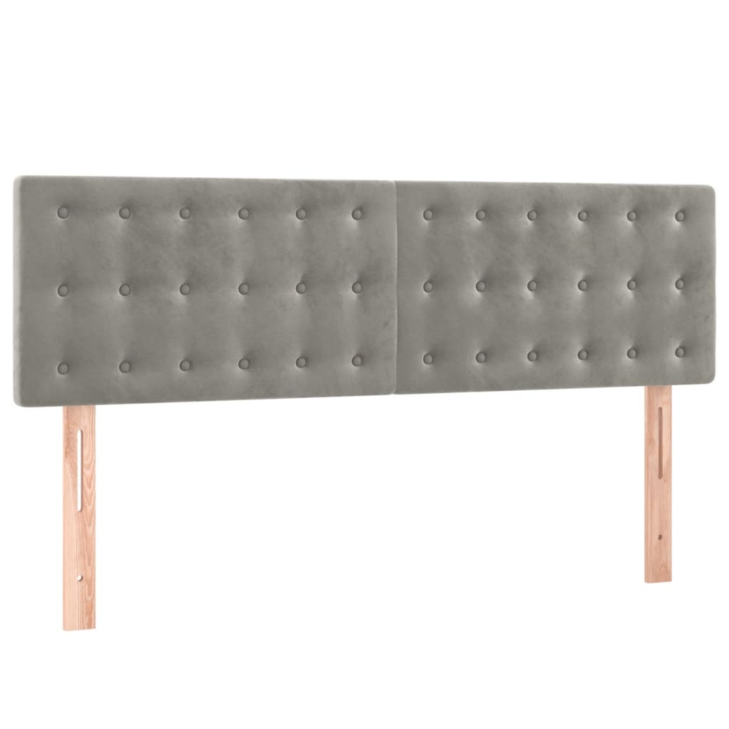 Sommier à lattes de lit et matelas Gris clair 140x190cm Velours - XIOS