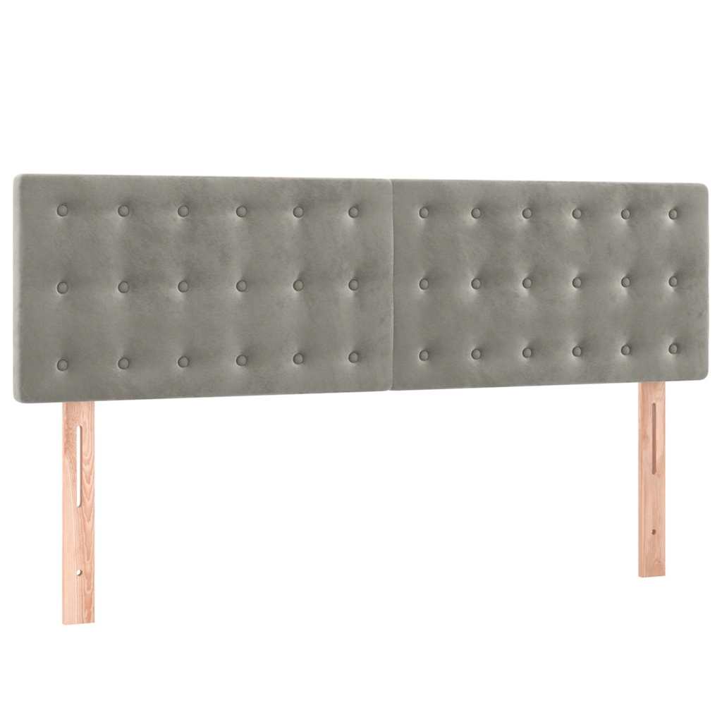 Sommier à lattes de lit et matelas Gris clair 140x190cm Velours