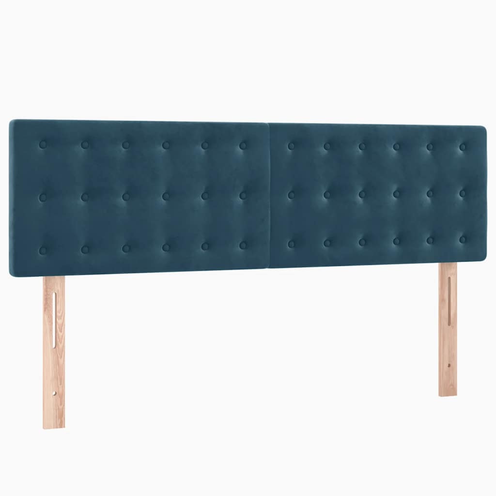 Sommier à lattes de lit et matelas Bleu foncé 140x190cm Velours - XIOS