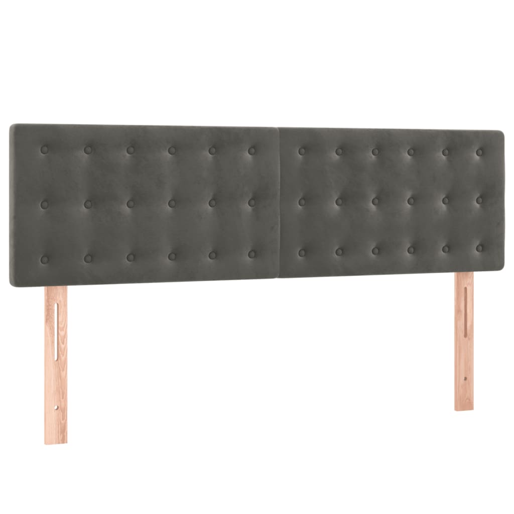 Sommier à lattes de lit et matelas Gris foncé 140x200cm Velours - XIOS