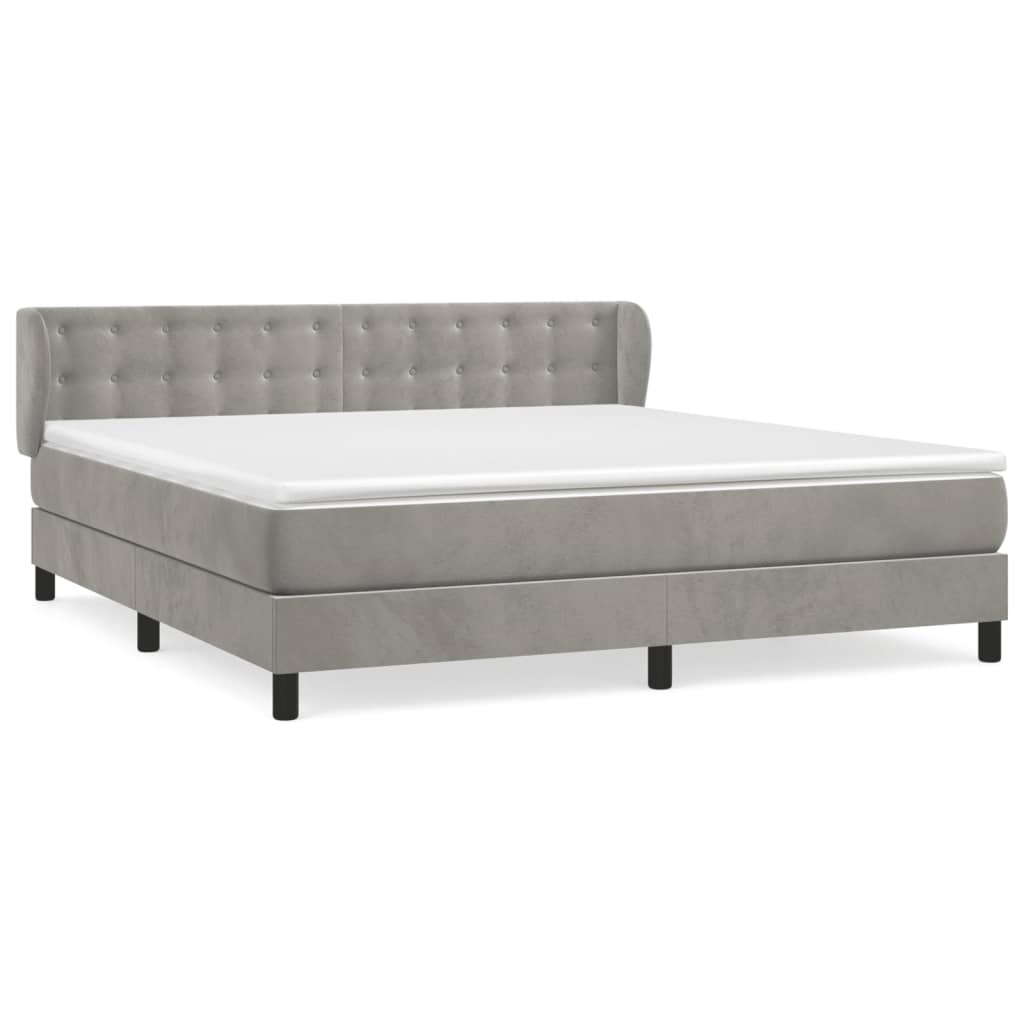 Sommier à lattes de lit et matelas Gris clair 160x200cm Velours - XIOS
