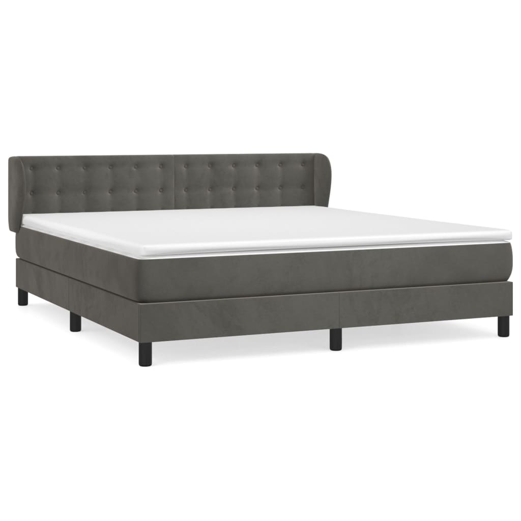 Sommier à lattes de lit et matelas Gris foncé 160x200cm Velours - XIOS