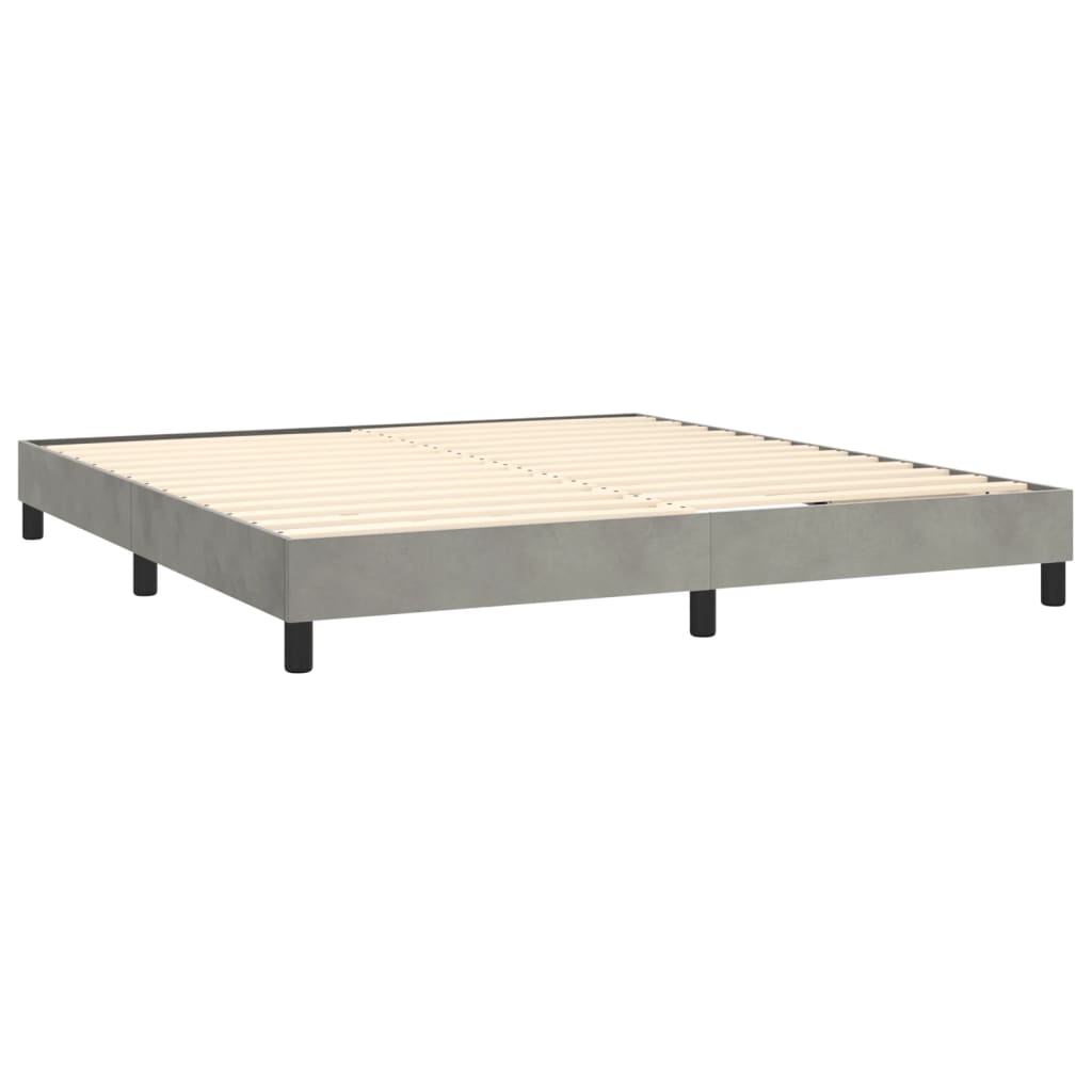 Sommier à lattes de lit et matelas Gris clair 180x200cm Velours - XIOS