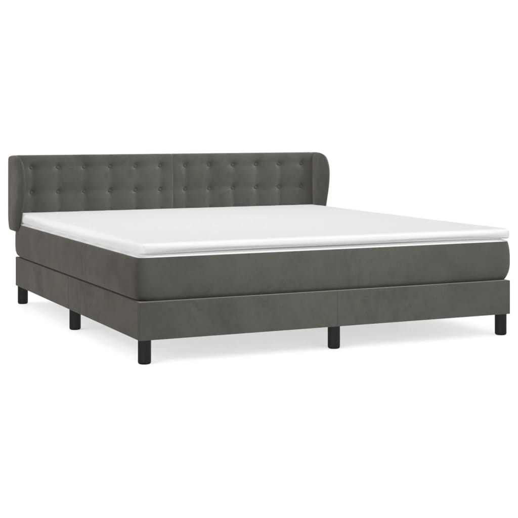 Sommier à lattes de lit et matelas Gris foncé 180x200cm Velours - XIOS