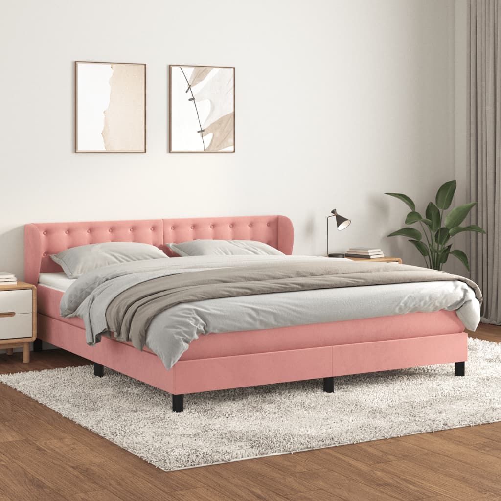 Sommier à lattes de lit avec matelas Rose 180x200 cm Velours - XIOS