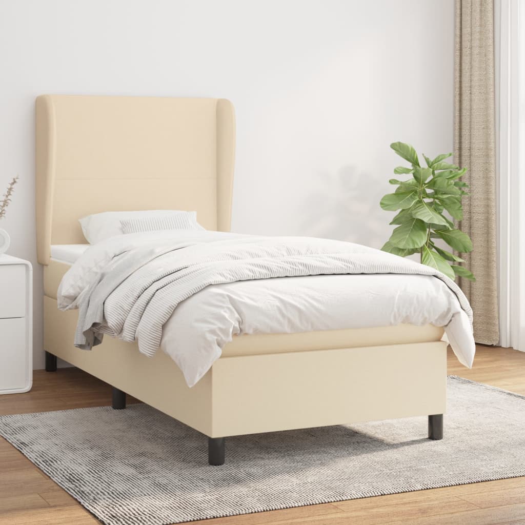 Sommier à lattes de lit avec matelas Crème 80x200 cm Tissu - XIOS