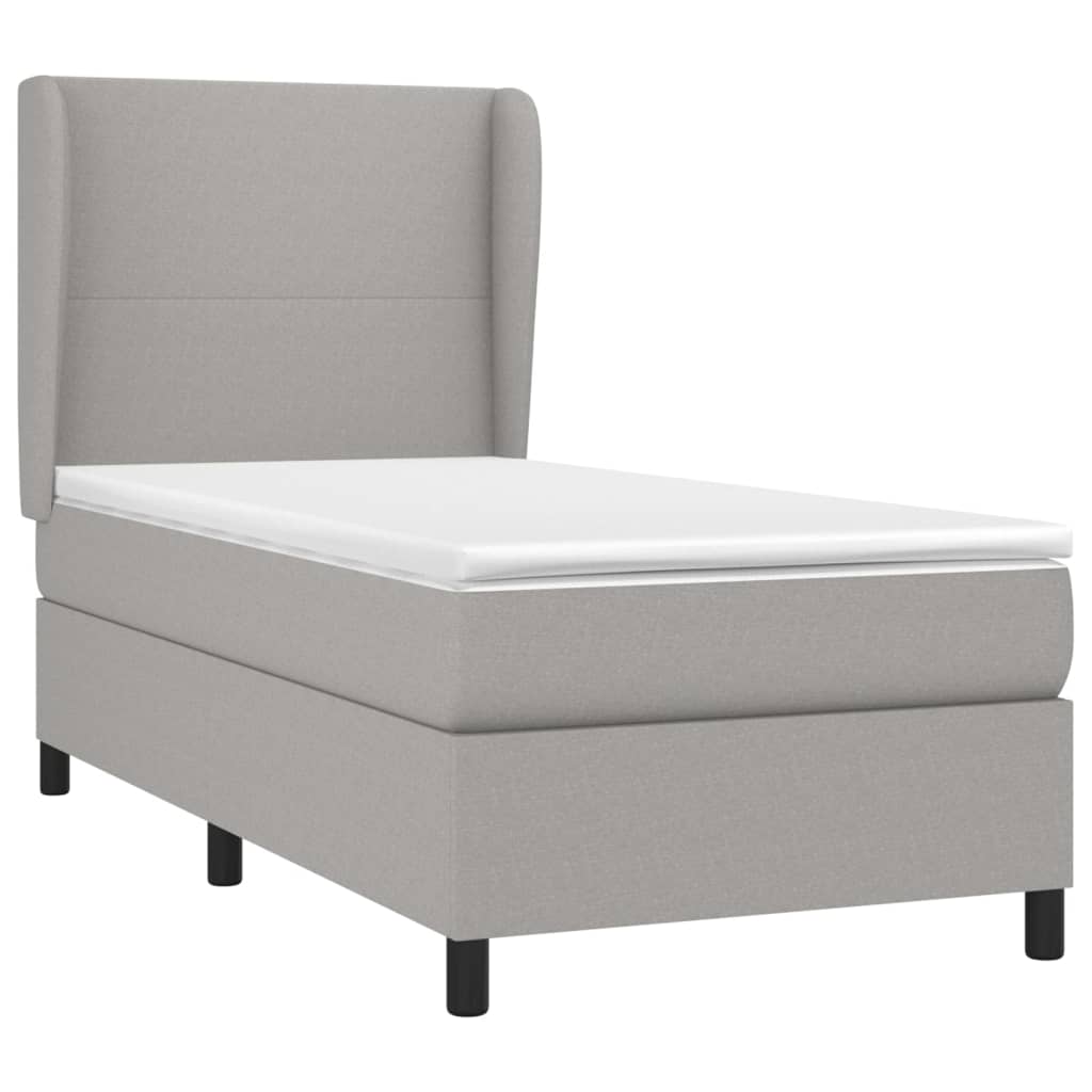 Sommier à lattes de lit avec matelas Gris clair 100x200cm Tissu - XIOS