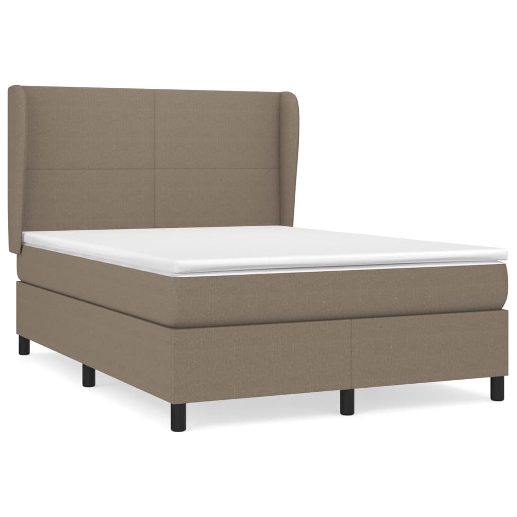 Sommier à lattes de lit avec matelas Taupe 140x190 cm Tissu - XIOS