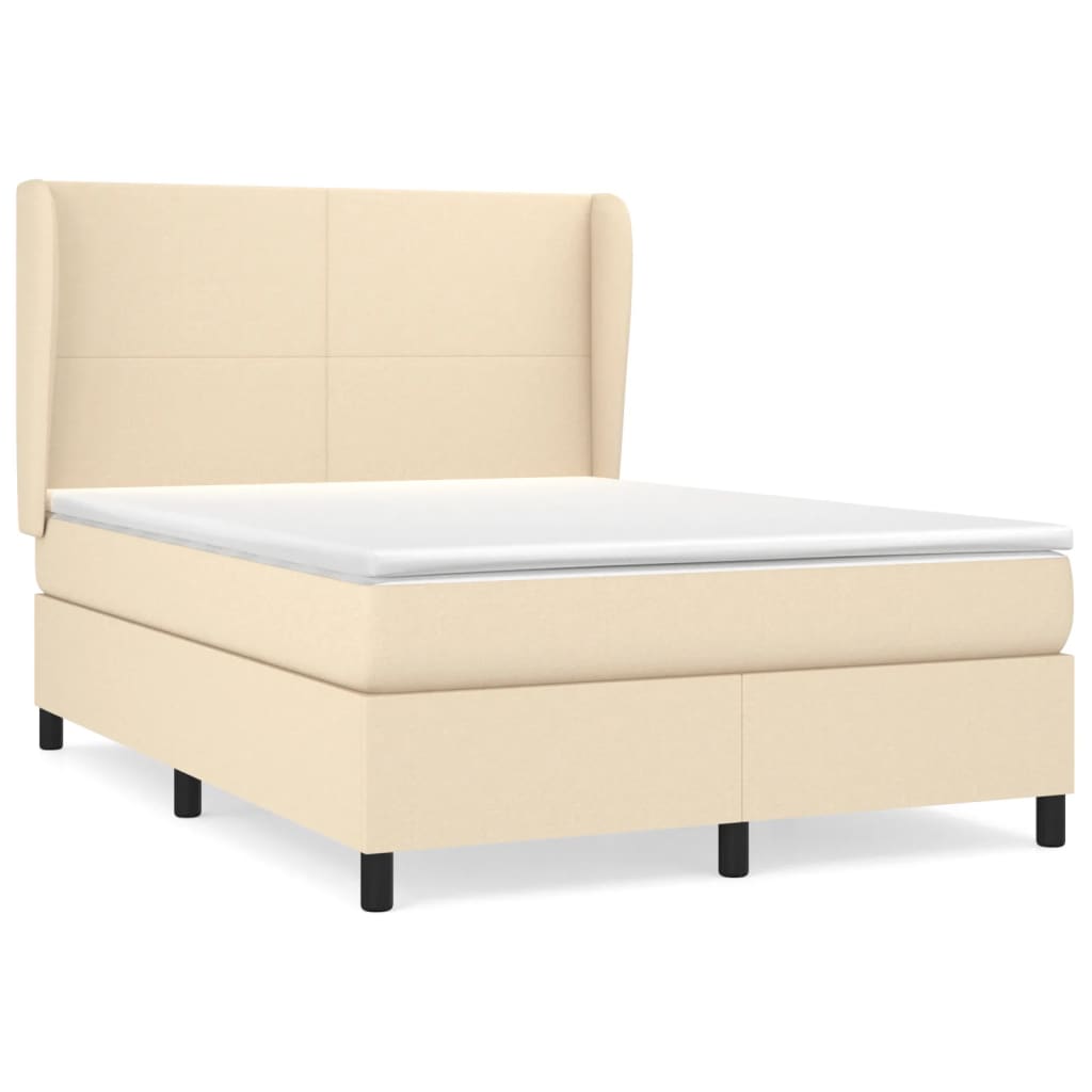 Sommier à lattes de lit avec matelas Crème 140x190 cm Tissu - XIOS