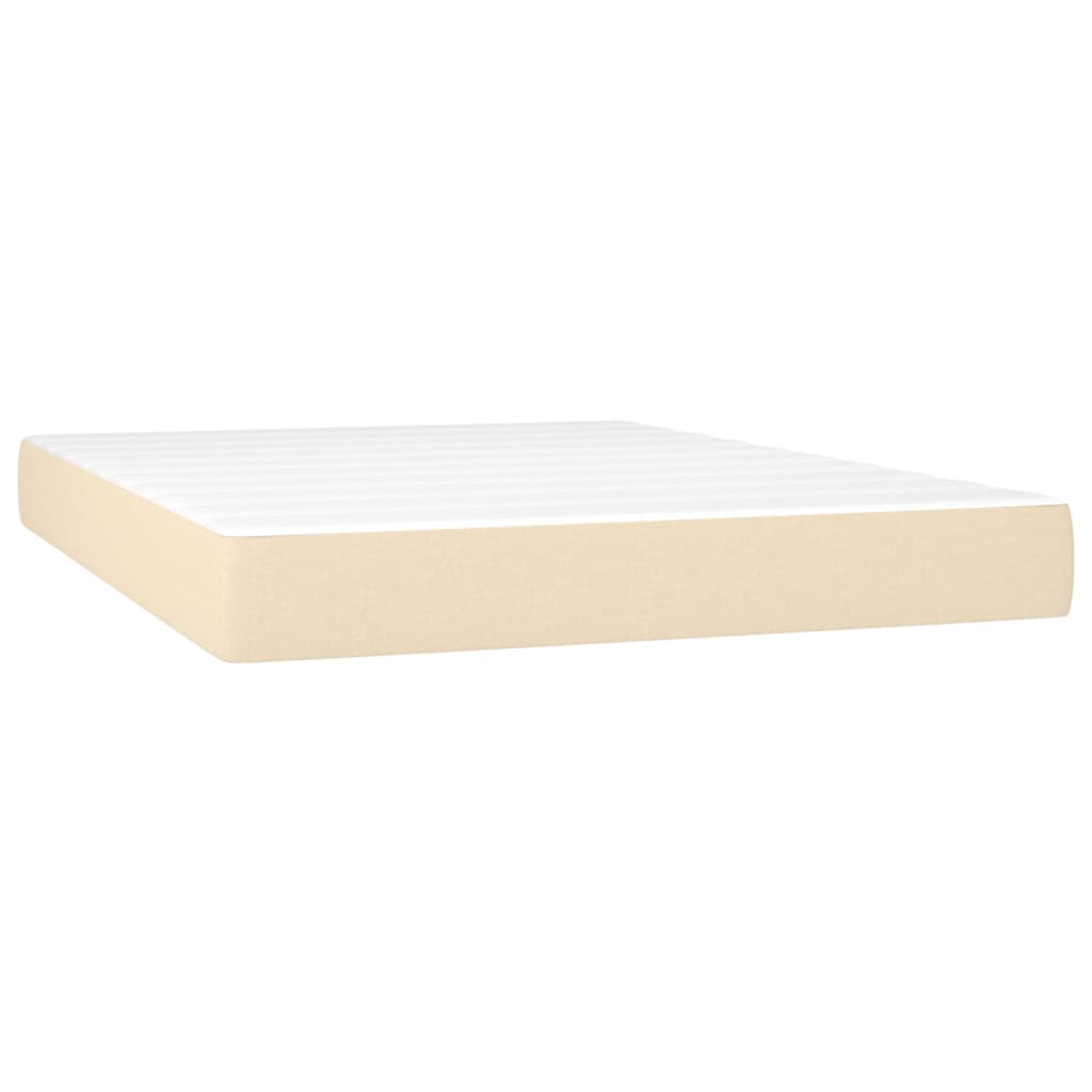 Sommier à lattes de lit avec matelas Crème 140x190 cm Tissu - XIOS