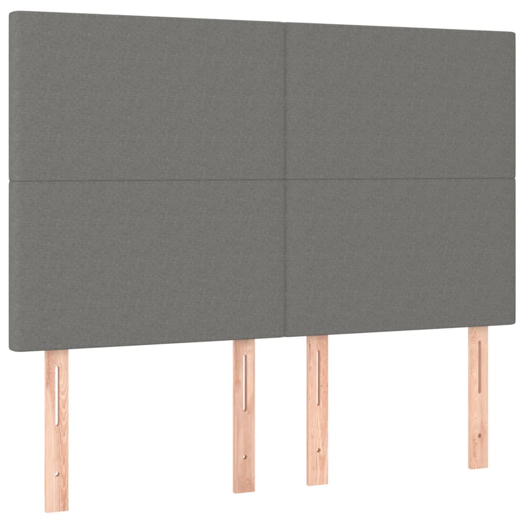 Sommier à lattes de lit avec matelas Gris foncé 140x200cm Tissu - XIOS