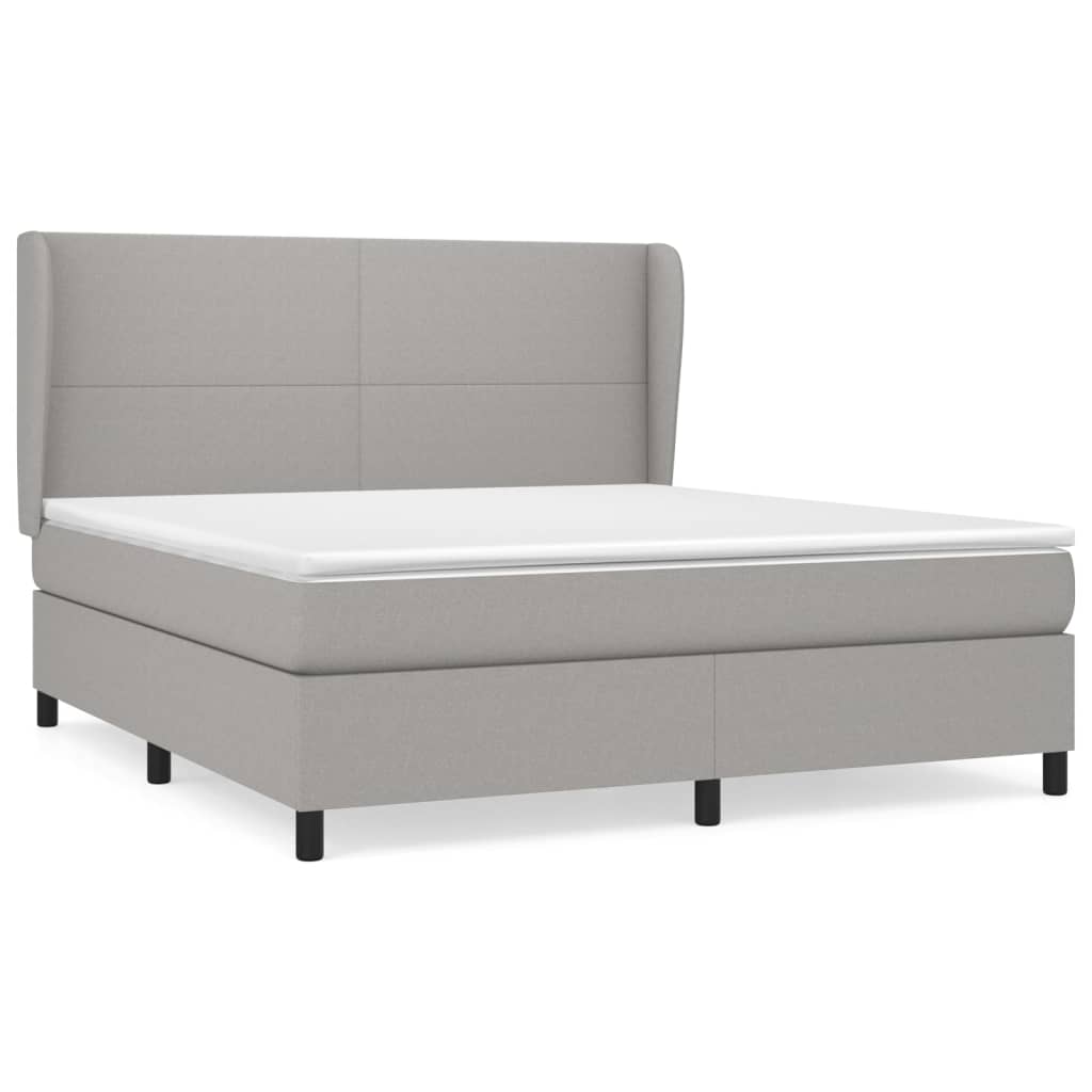 Sommier à lattes de lit avec matelas Gris clair 160x200cm Tissu - XIOS