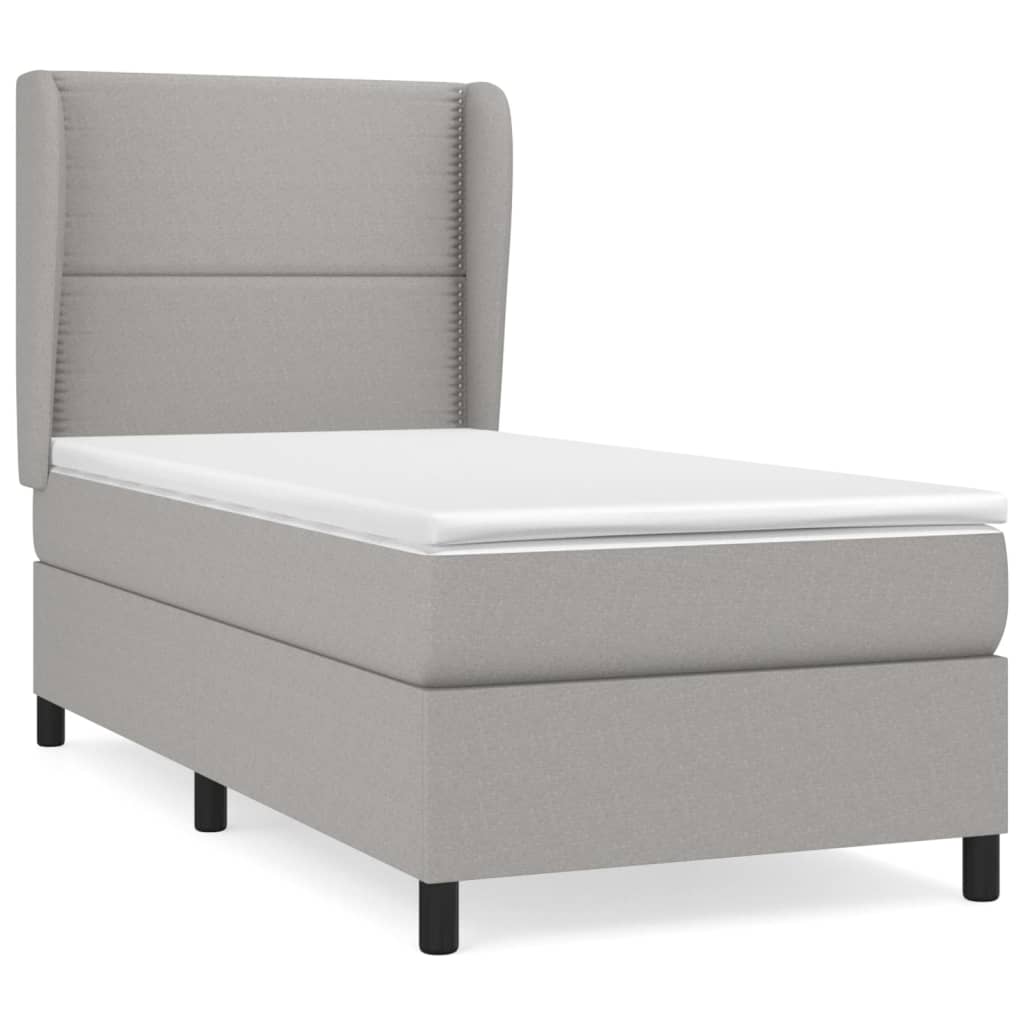 Sommier à lattes de lit avec matelas Gris clair 90x200 cm Tissu - XIOS