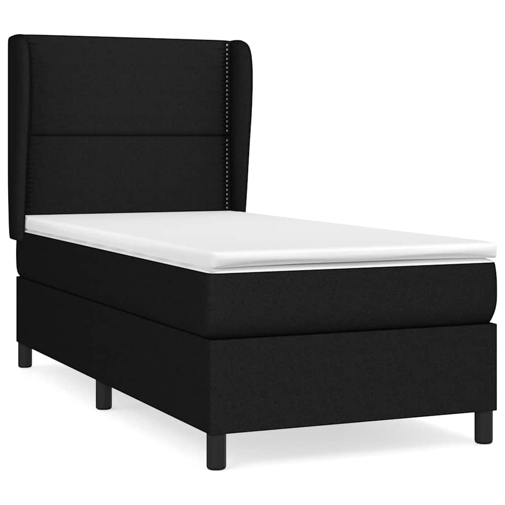 Sommier à lattes de lit avec matelas Noir 90x200 cm Tissu - XIOS