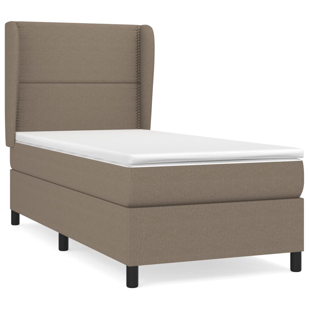 Sommier à lattes de lit avec matelas Taupe 90x200 cm Tissu - XIOS