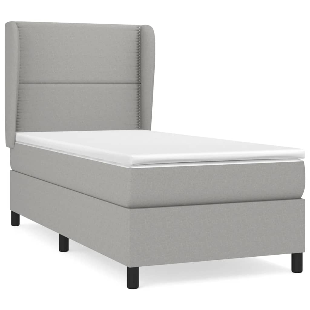Sommier à lattes de lit avec matelas Gris clair 100x200cm Tissu - XIOS