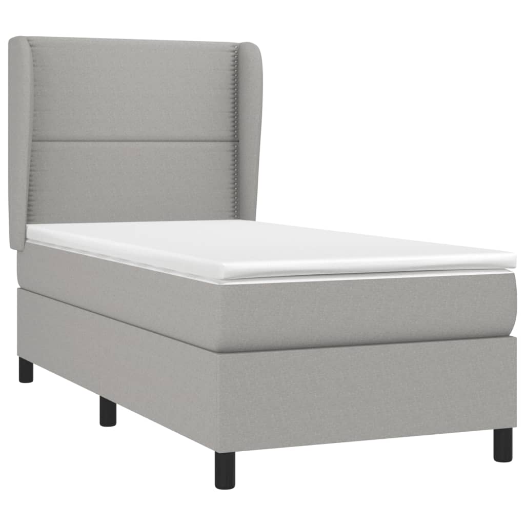 Sommier à lattes de lit avec matelas Gris clair 100x200cm Tissu - XIOS