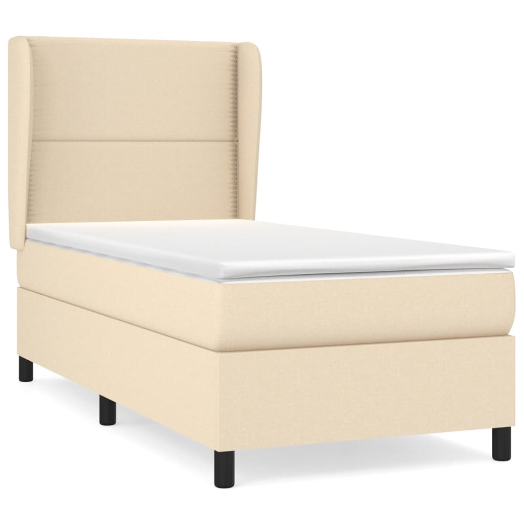 Sommier à lattes de lit avec matelas Crème 100x200 cm Tissu - XIOS