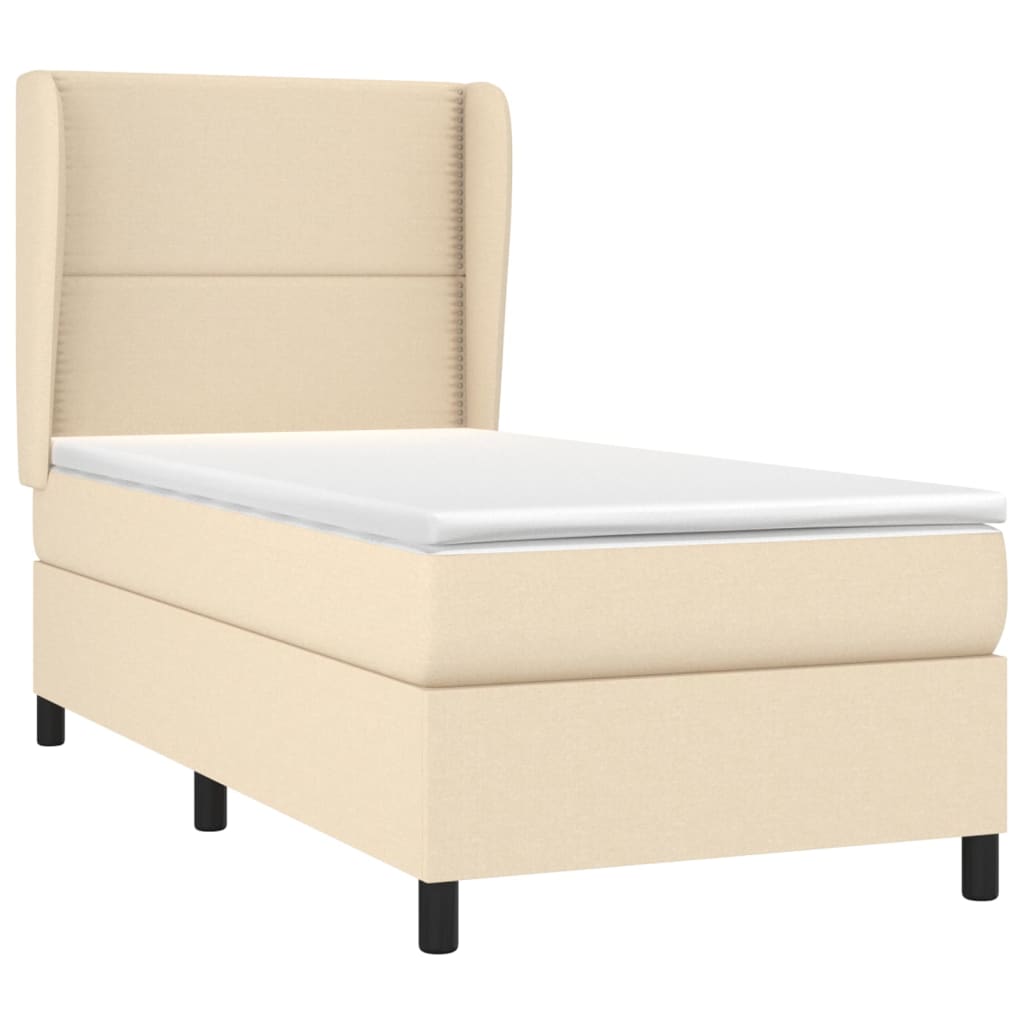 Sommier à lattes de lit avec matelas Crème 100x200 cm Tissu - XIOS