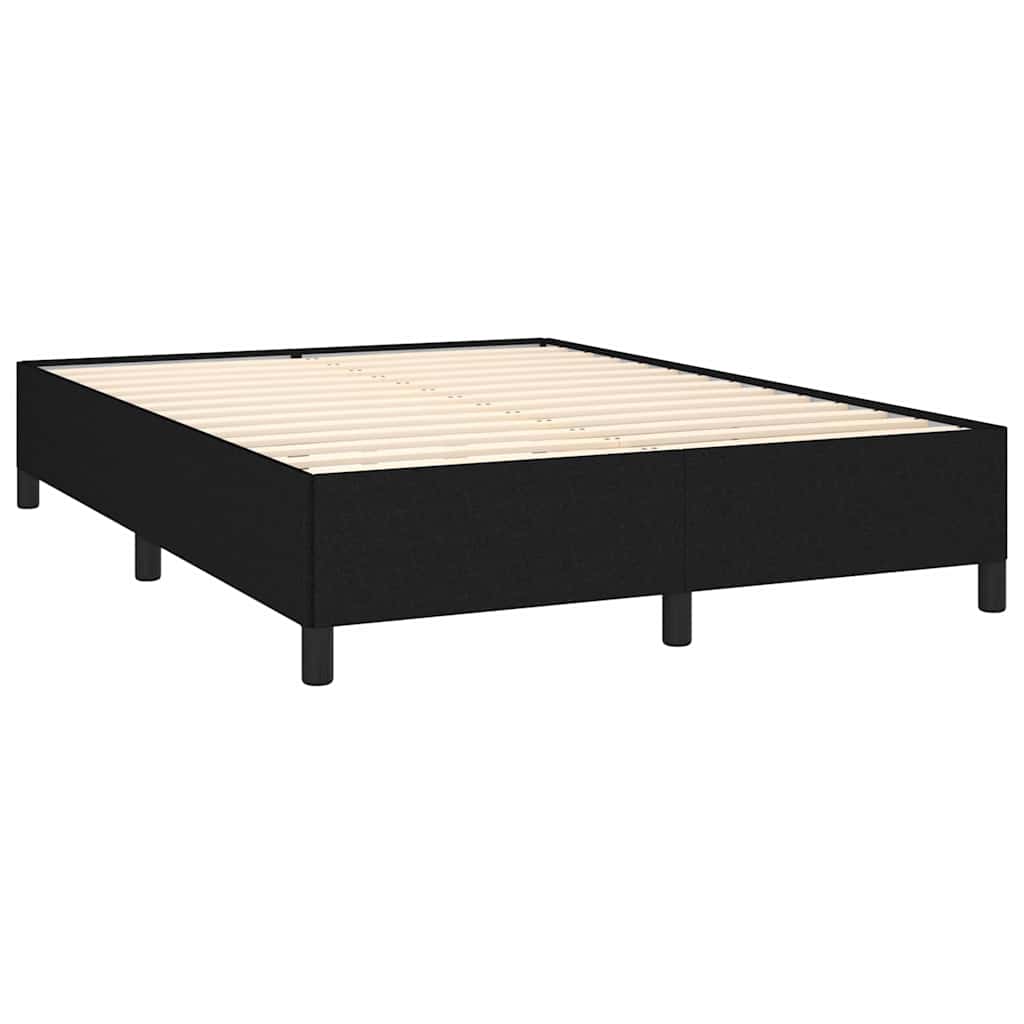 Sommier à lattes de lit avec matelas Noir 140x190 cm Tissu - XIOS