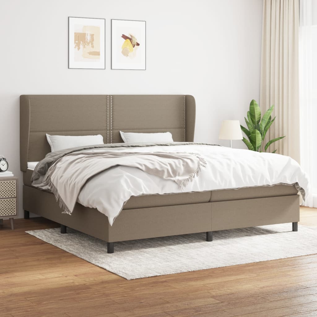 Sommier à lattes de lit avec matelas Taupe 200x200 cm Tissu - XIOS