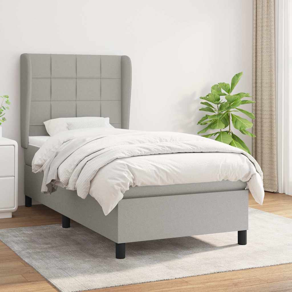 Sommier à lattes de lit avec matelas Gris clair 80x200 cm Tissu - XIOS