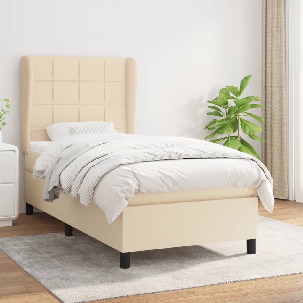 Sommier à lattes de lit avec matelas Crème 80x200 cm Tissu - XIOS