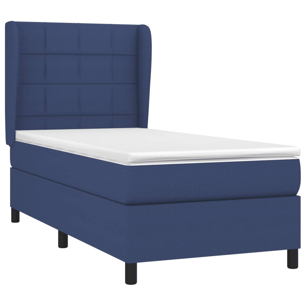 Sommier à lattes de lit avec matelas Bleu 90x190 cm Tissu - XIOS