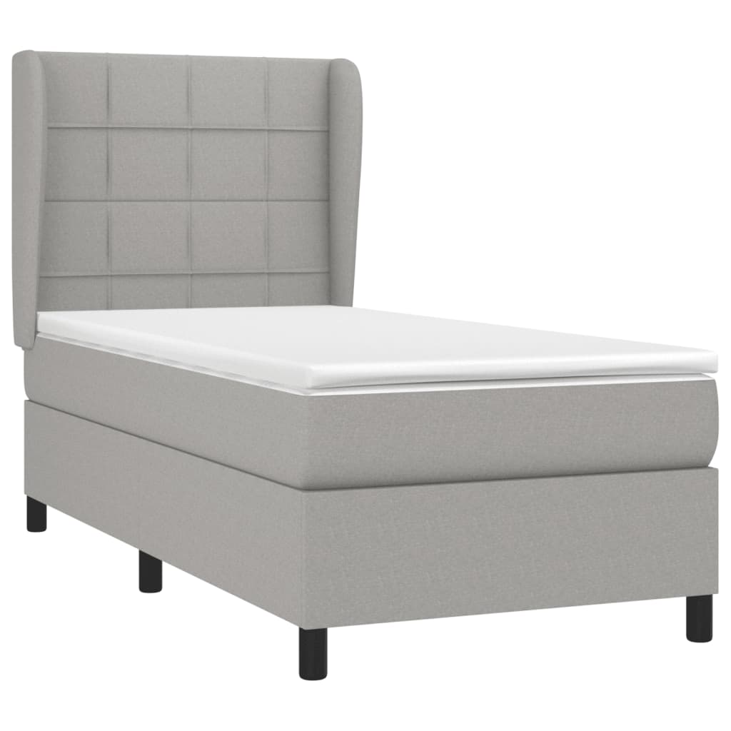 Sommier à lattes de lit avec matelas Gris clair 90x200 cm Tissu - XIOS