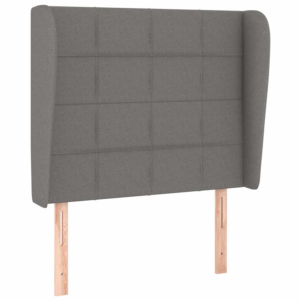 Sommier à lattes de lit avec matelas Gris foncé 90x200 cm Tissu