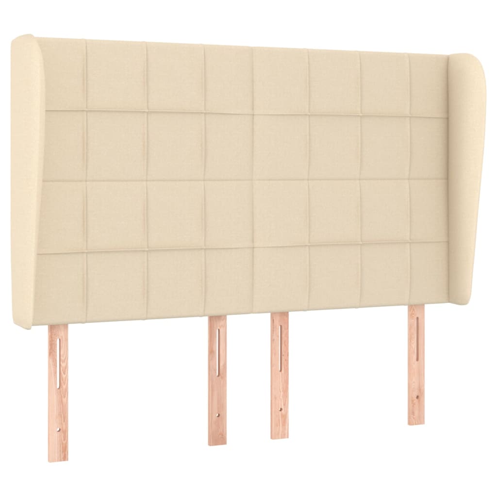 Sommier à lattes de lit avec matelas Crème 140x190 cm Tissu