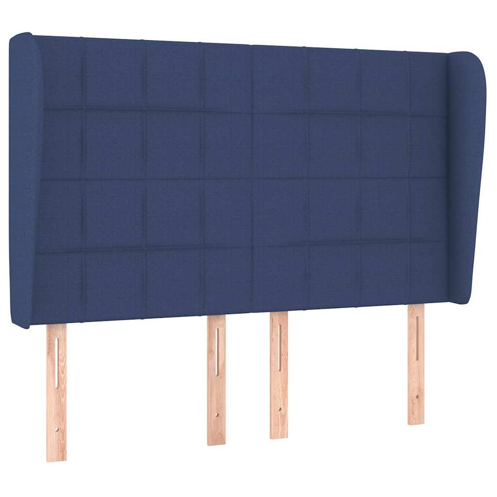 Sommier à lattes de lit avec matelas Bleu 140x190 cm Tissu