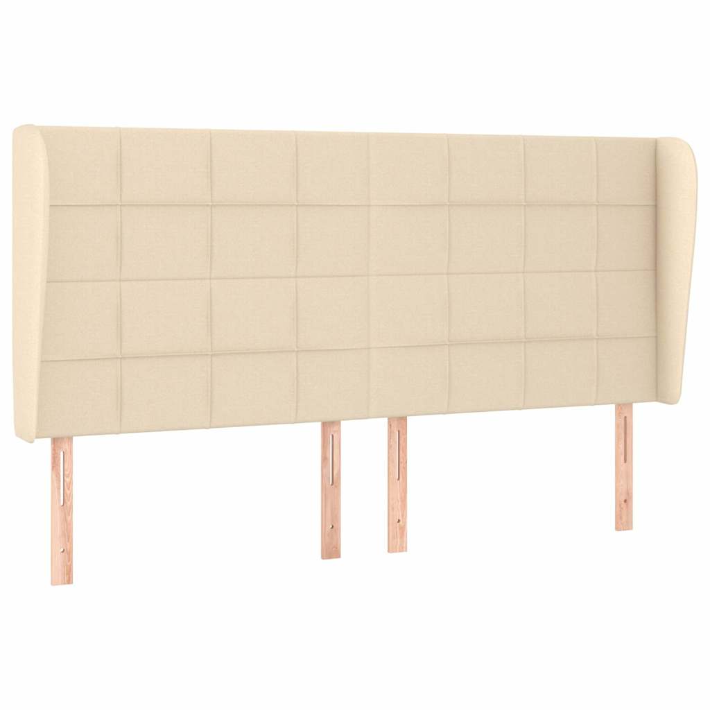 Sommier à lattes de lit avec matelas Crème 160x200 cm Tissu