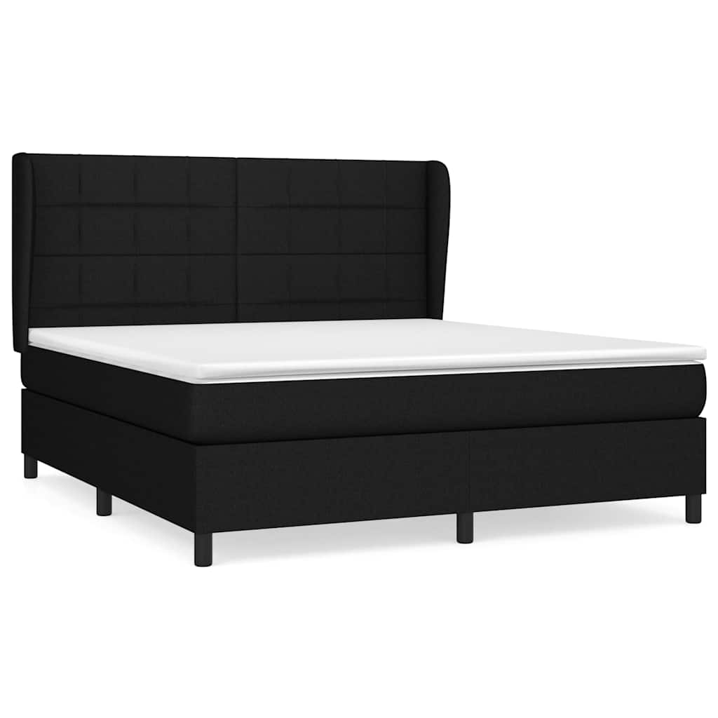 Sommier à lattes de lit avec matelas Noir 180x200 cm Tissu - XIOS