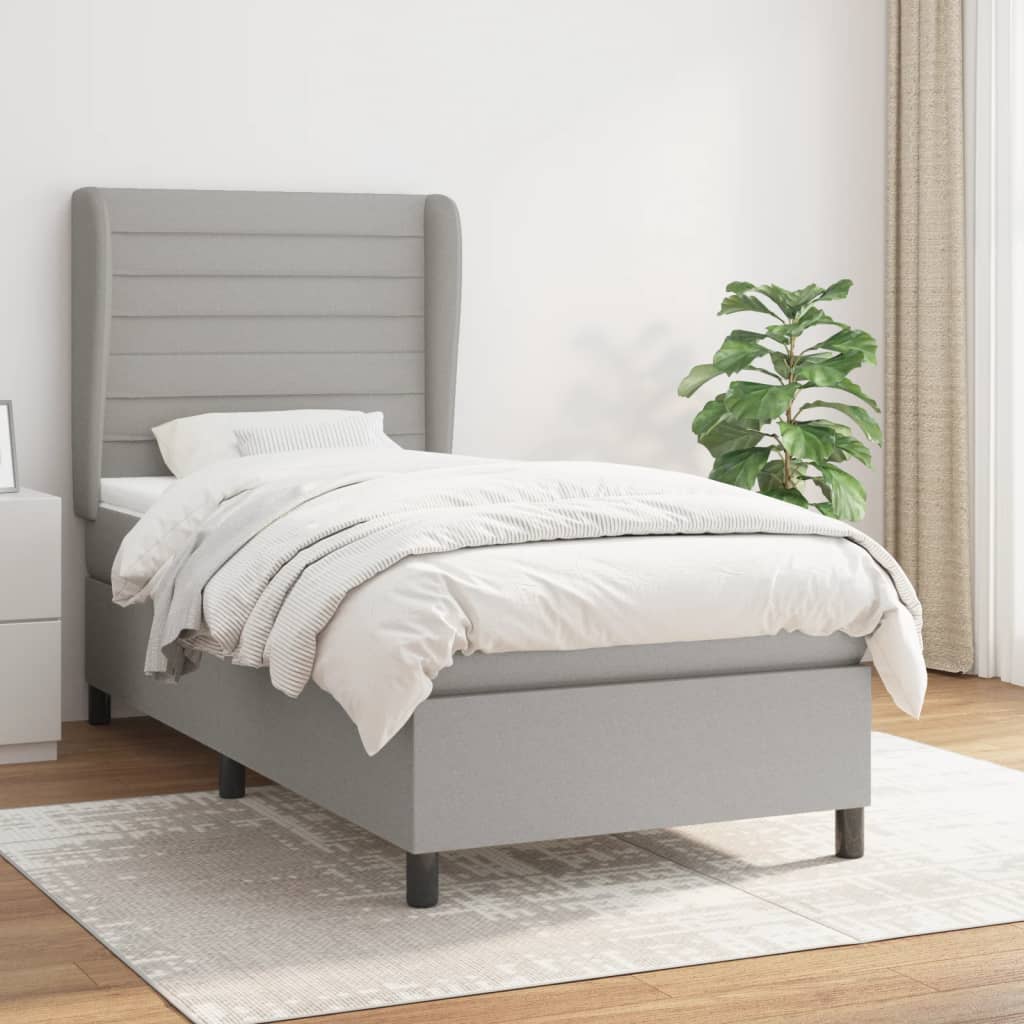 Sommier à lattes de lit avec matelas Gris clair 80x200 cm Tissu - XIOS