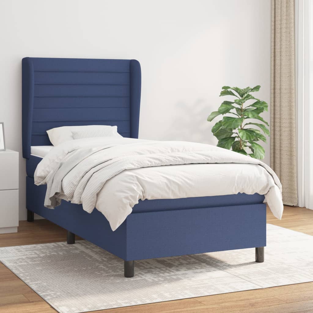 Sommier à lattes de lit avec matelas Bleu 80x200 cm Tissu - XIOS