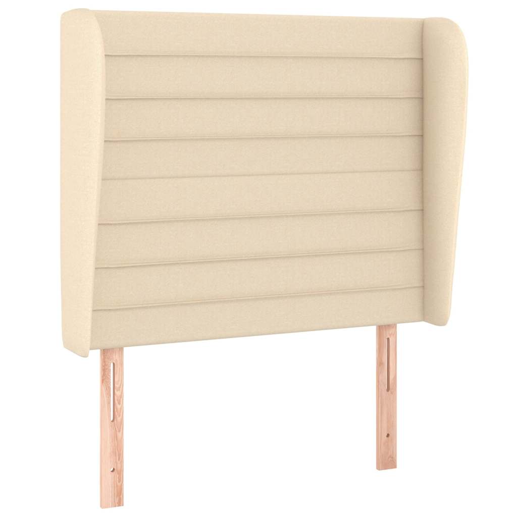 Sommier à lattes de lit et matelas Crème 90x190 cm Tissu