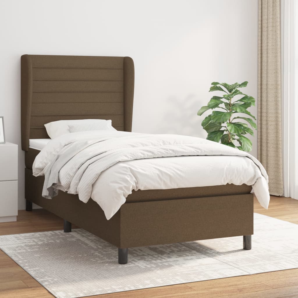 Sommier à lattes de lit avec matelas Marron foncé 100x200 cm - XIOS
