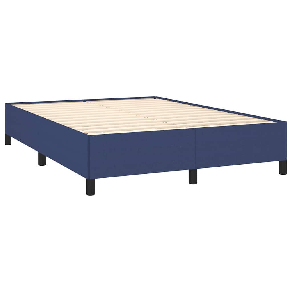Sommier à lattes de lit avec matelas Bleu 140x200 cm Tissu