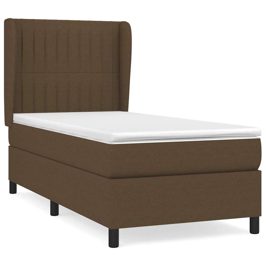 Sommier à lattes de lit avec matelas Marron foncé 100x200 cm