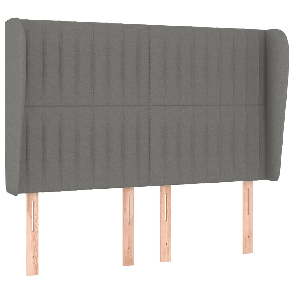 Sommier à lattes de lit avec matelas Gris foncé 140x190cm Tissu - XIOS