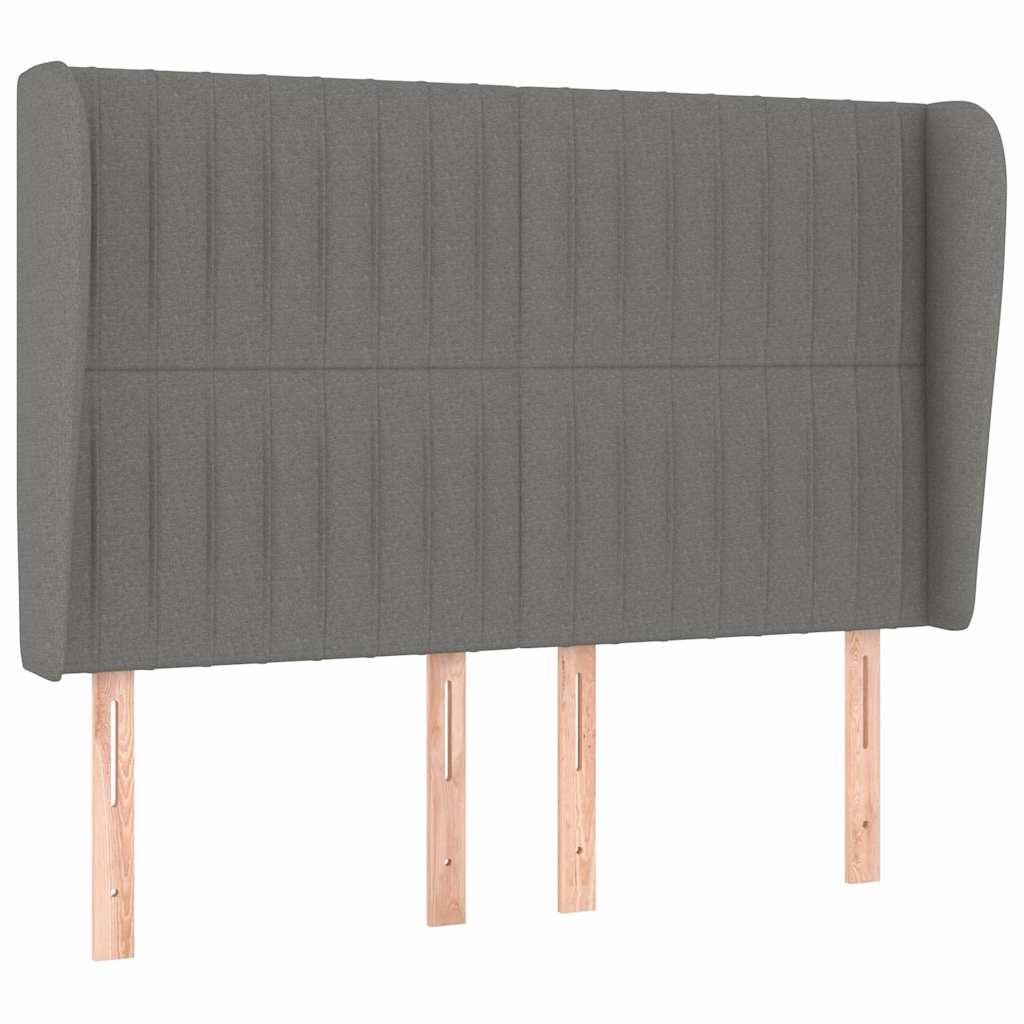 Sommier à lattes de lit avec matelas Gris foncé 140x190cm Tissu